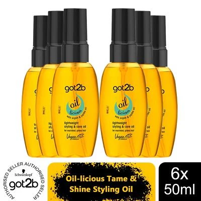 Schwarzkopf got2b Oil-licious Styling Oil With Argan Oil, 6 Pack of 50ml