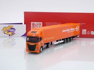 Herpa 317344 # Iveco S-Way LNG Koffer-Sattelzug 15m '' Gebrüder Weiss '' 1:87 NEU