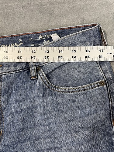 Jeans Eddie Bauer donna 10 blu lavaggio chiaro vita alta fidanzato slim - Foto 4 di 11