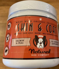 Natural Dog Company Skin Coat Dog Supplement, 90 Count Exp 7/27