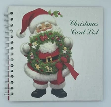 Ruth Morehead Christmas Card Santa A-Z Address List Spiral Bound Book Has Wear