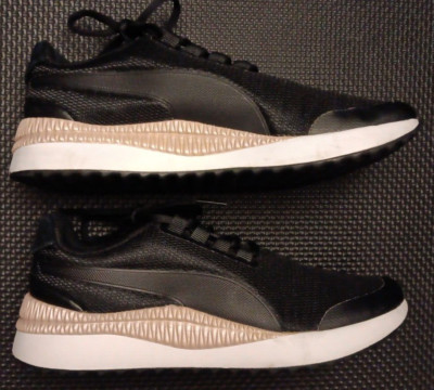 Women's Size 7 Puma Pacer Next Cage Fresh Black & Rose Gold Sneakers Shoes
