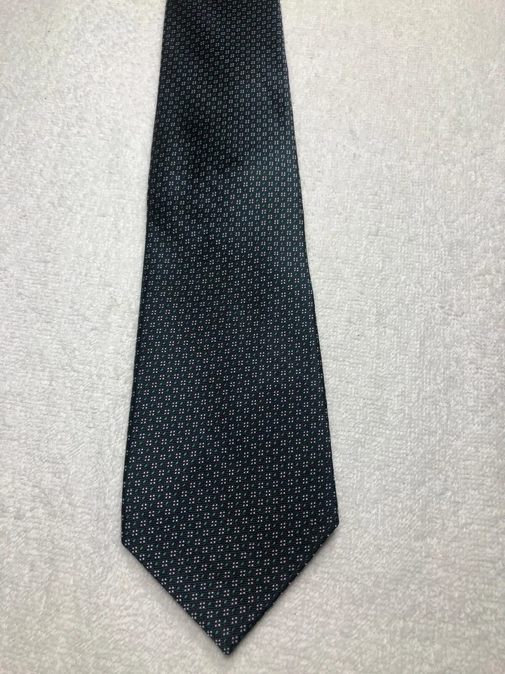 LANDS END CORBATA HOMBRE NEGRA CON VERDE Y GRIS 3,5 X 59 Foto 2 de 4