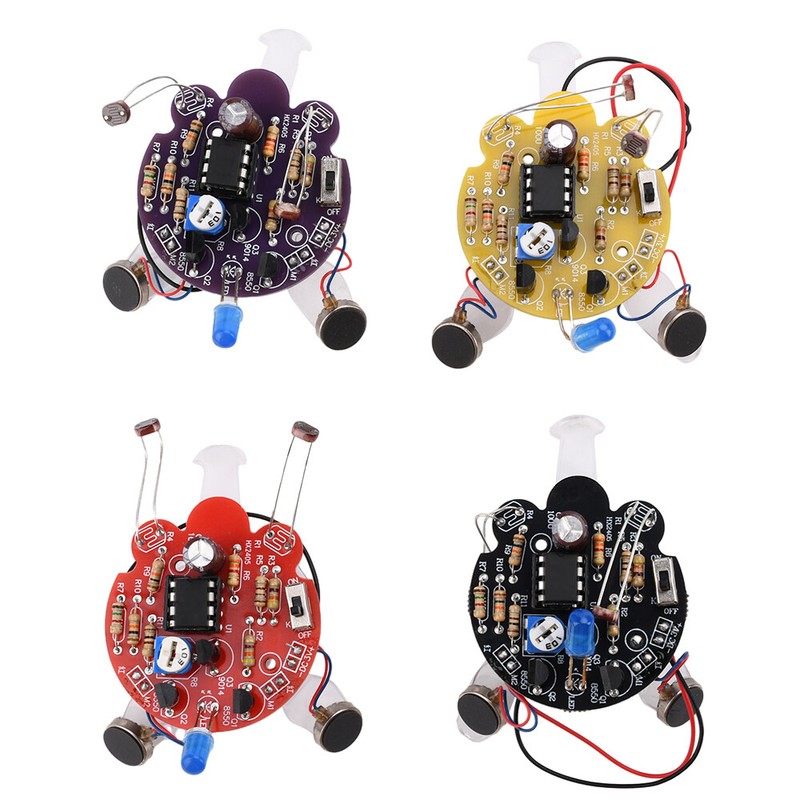 LED Photosensitive Sensor Mobile Robot Kit DIY Electronic Soldering Practice Kit