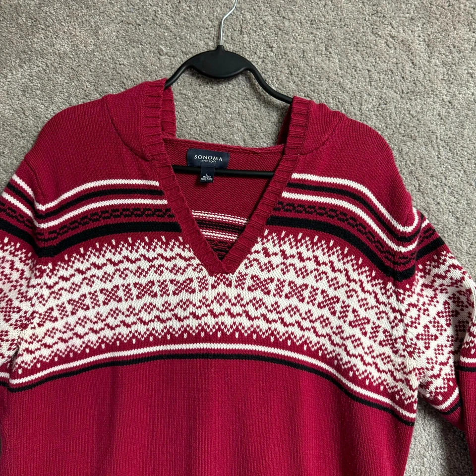 Suéter con Capucha De Colección Para Mujer Grande Fair Isle Grandpa Años 90 Y2K Cálido Navidad Foto 4 de 4