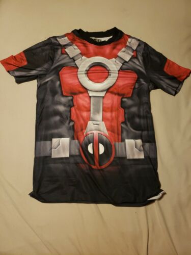 Marvel Deadpool Costume Shirt Red Black Print-All… - image 1