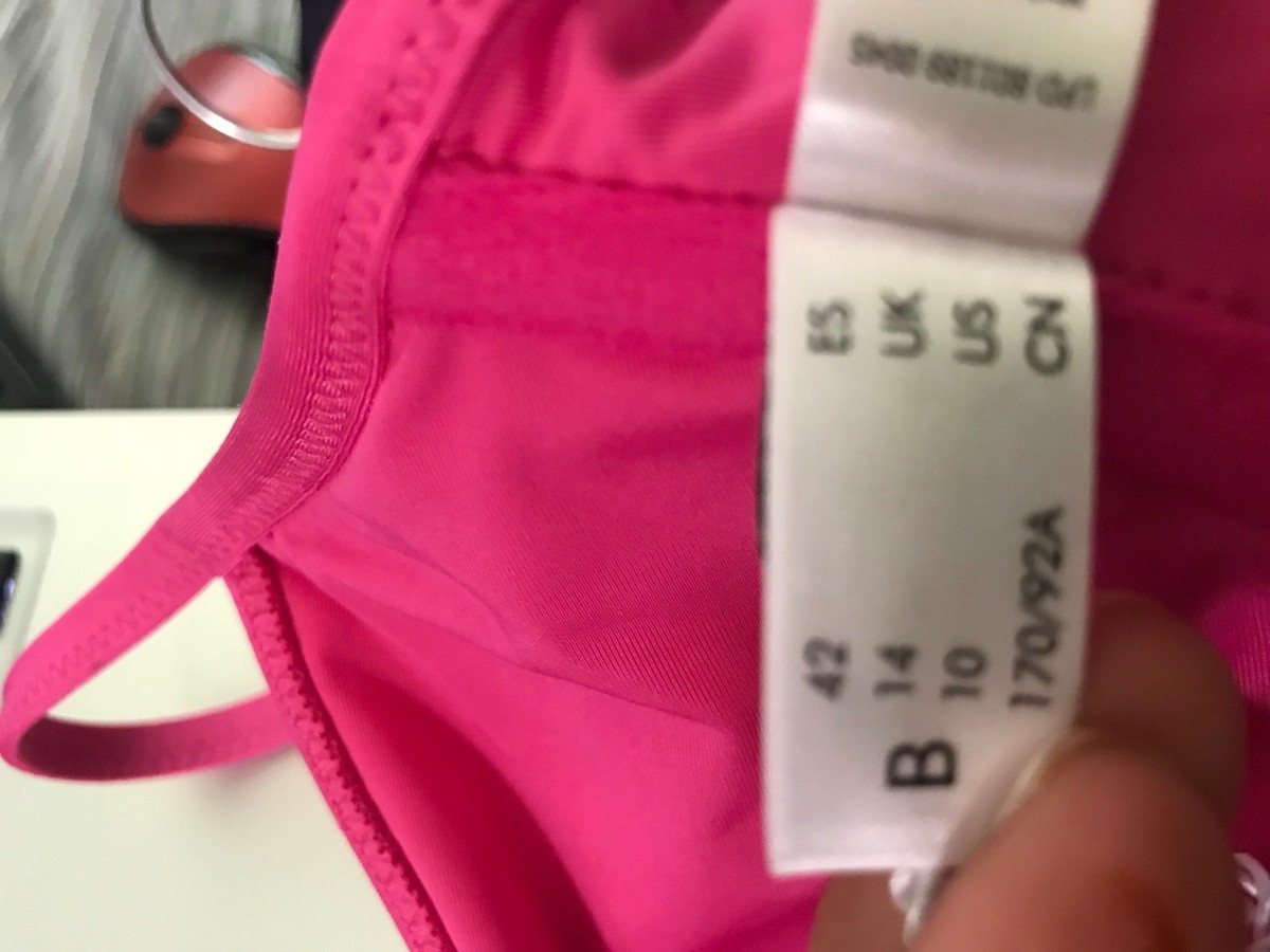 LA PERLA SWIMWEAR 814187 HOT PINK BRA BIKINI TOP & BOTTOM 2 PC SZ