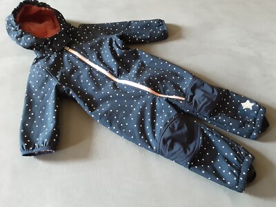 Topomini Mädchen Softshelloverall 92 TOP Outdoor Regenanzug Fell gefüttert Stern