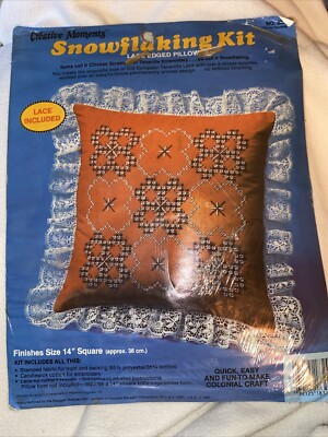 Creative Moments Snowflaking Kit Daisy 14  Square Pillow Colonial Craft Brown