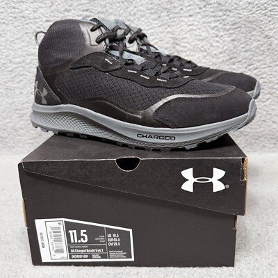 Under Armour Charged Bandit Trek 2 Mens 11.5 Hiking Shoes Sneakers Black Gray