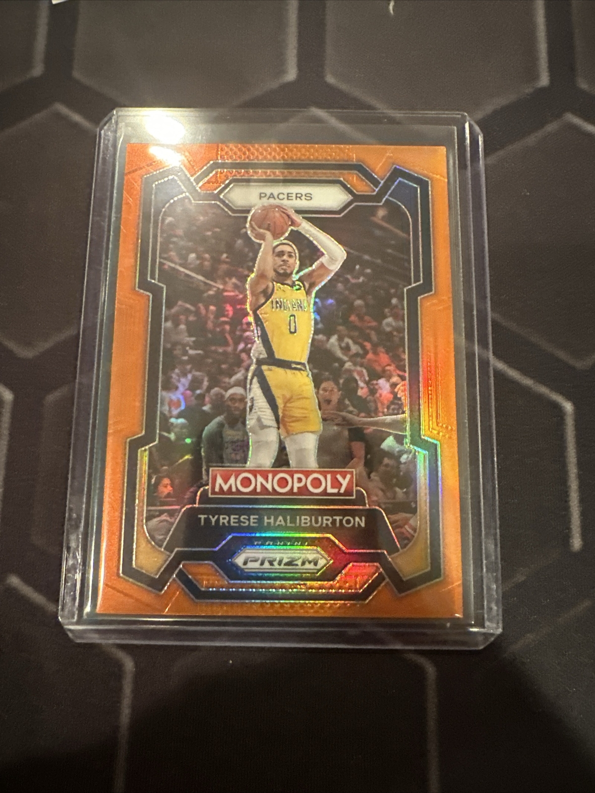 2023-24 Monopoly Prizm /124  Orange Prizm #34 Tyrese Haliburton - Indiana Pacers
