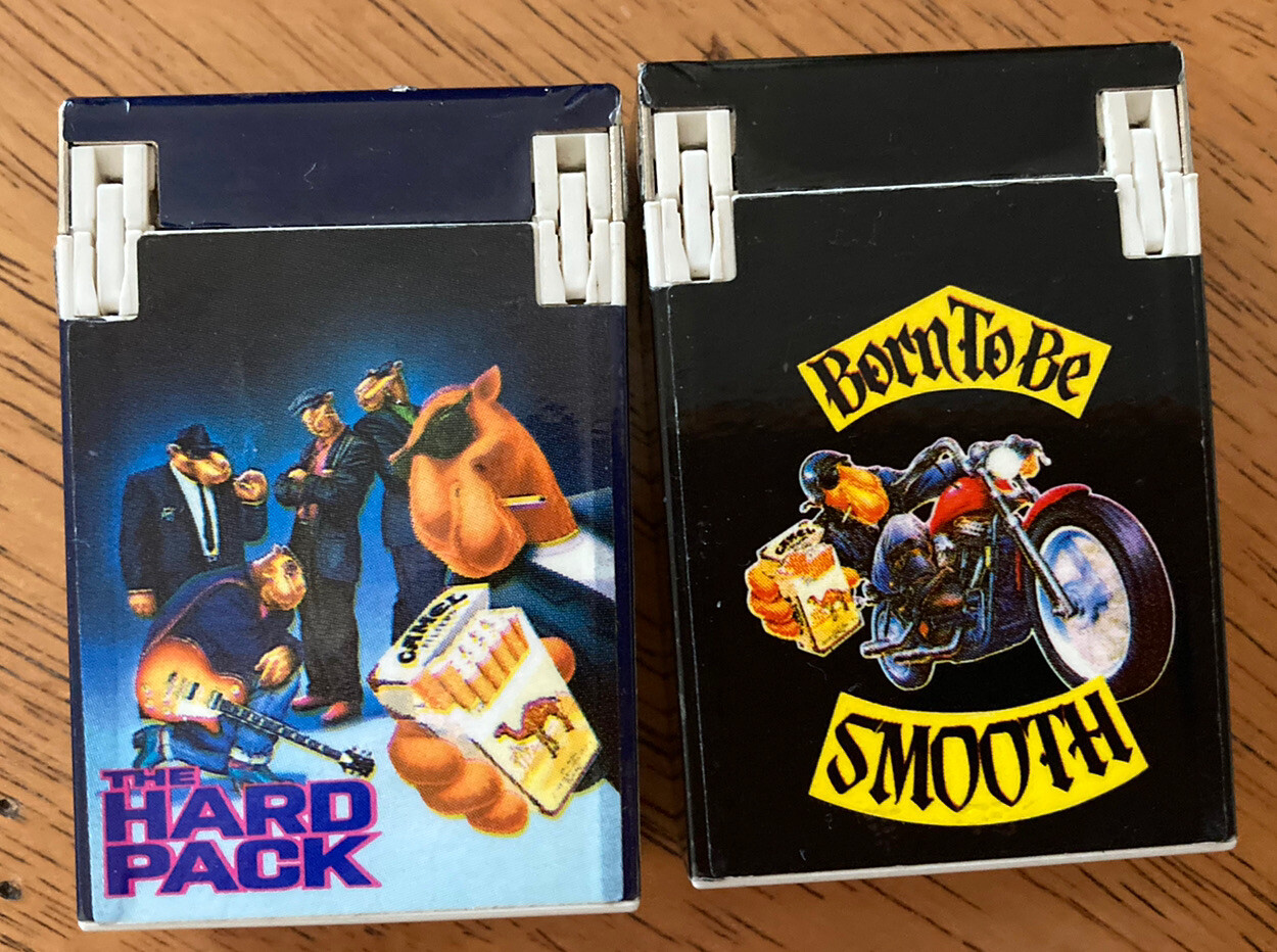 Vintage Joe Cool Lighters (2) Camel Born To Be Smooth & Camel Hard Pack New
