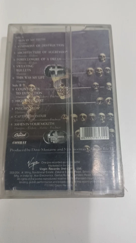 Megadeth COUNTDOWN TO EXTINCTION RARE orig Cassette tape India sealed 2001 - Image 2 of 3