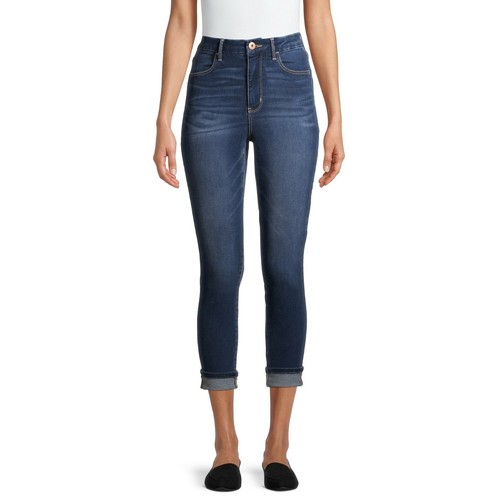 No Boundaries Juniors Super High Rise Stretch Curvy Crop Skinny Jegging Jean NEW - Picture 9 of 25