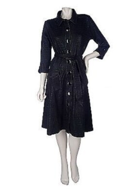 Effortless Style By Citiknits Brown 2xl Button Down knit Tie Dress