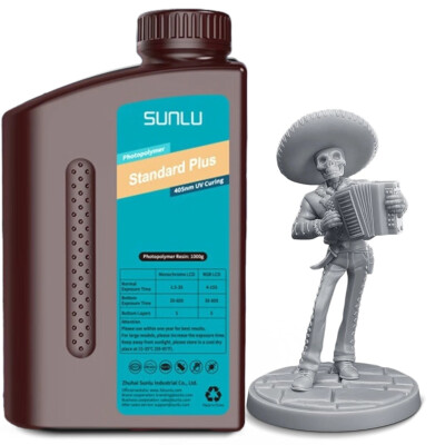 SUNLU Standard Plus Resin 405nm UV Härtendes Photopolymer Harz 1KG Grau