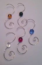 LOT of 125 Wire Christmas Ornament Hooks Hanger Decor Gold or Silver Glass Beads