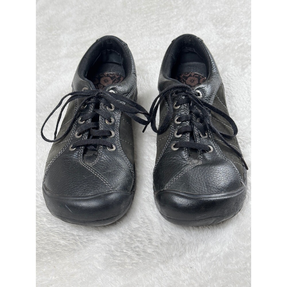 Scarpe da passeggio Keen sneakers casual in pelle comode nere stringate taglia M7 W9