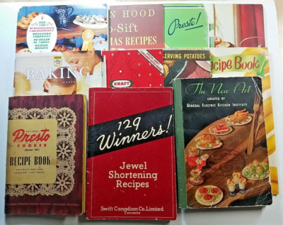 Lot Of 13 Vtg Cookbooks/Brochures Brand Specific Recipes Carnation, Magic, Robin