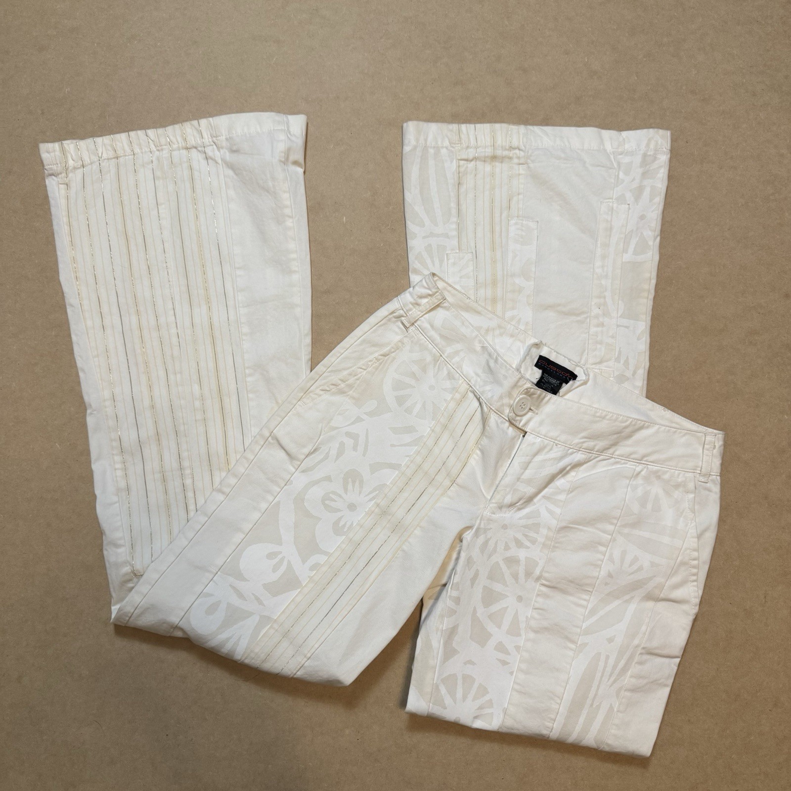 Custo Barcelona Y2K Patchwork Flared Trousers  Sp… - image 2