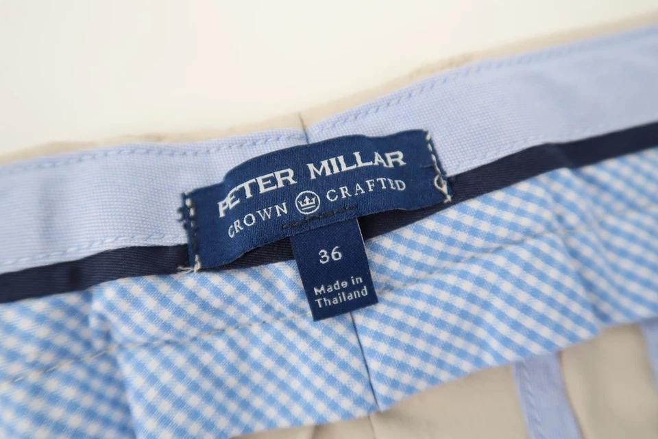 Pantalones Cortos Peter Millar Para Hombre 36 Coronas Artesanales Stealth Performance Chino Beige Caqui Foto 2 de 4