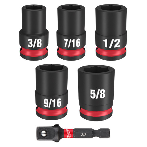 Milwaukee 49-66-7035 SHOCKWAVE Impact 3/8" Drive SAE Standard Socket Set, 6PC