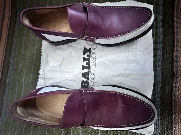 Men Bally Loafers White Leather 39