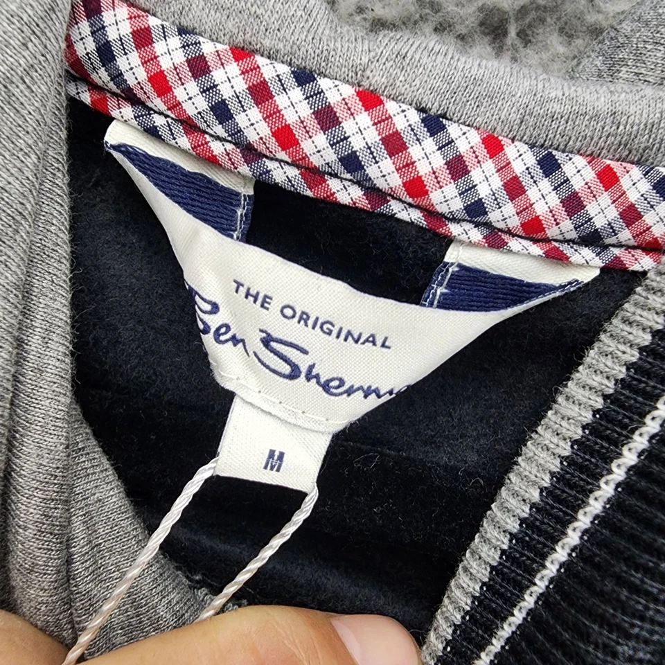 Camisa Ben Sherman Para Hombres Mediana Negra Manga Larga Pullover Sudadera con Capucha *NUEVA CON ETIQUETAS* Foto 3 de 4