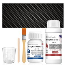 Repair Kit with 8" Carbon Fiber Cloth, 100g Epoxy Resin, 27g Epoxy Hardener