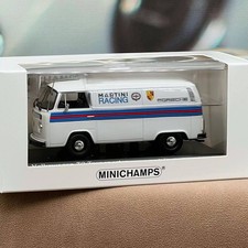 Minichamps 1/43 Volkswagen VW T2 Delivery Van 1972 Porsche Martini Wht Bl