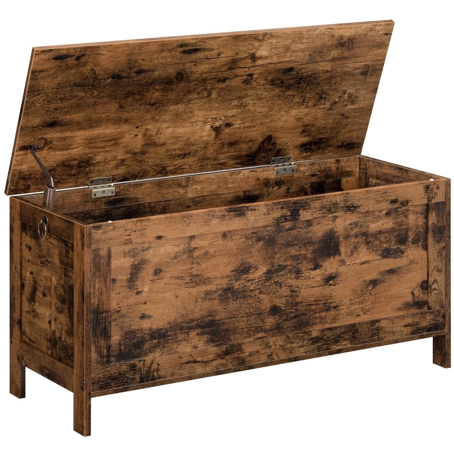 Retro Wooden Toy Box Storage Chest, Rustic Brown