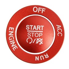 Engine Start Stop Button Cover Kit, One Click Push to Start Button Trim Red