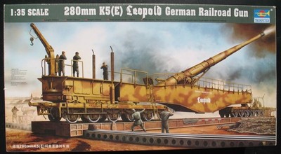 TRUMPETER 280mm K5 (E) Leopold Eisenbahn Geschütz 1:35 Bausatz Railroad Gun Kit