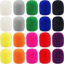 20 Pack Foam Microphone Covers Windscreen for Handheld Karaoke DJ Mic, 10 Colors