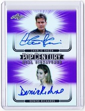 Charlie Sheen Denise Richards 2018 Leaf Pop Century Autograph Card # 1/1 !! Auto