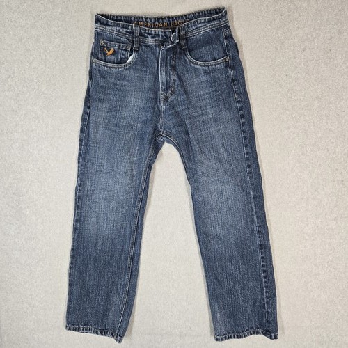 American Eagle Men Jeans 30 Blue Denim Straight Medium Wash 27" Inseam READ