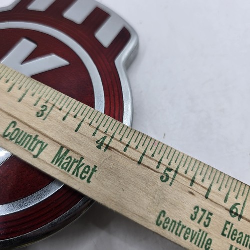 KW Kenworth Capucha Nariz Emblema KENWORTH LaFRANCE Rojo Centro Cromo 8.25" - Imagen 14 de 15