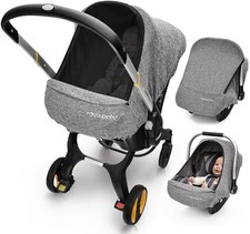 Baby Car Seat Cover, Extra Large Mesh Window, Breathable Fabric, Infant Windp...