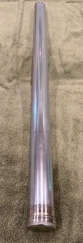 Vintage aluminum transport fly rod tube length 31" x 1.5" screw on lid