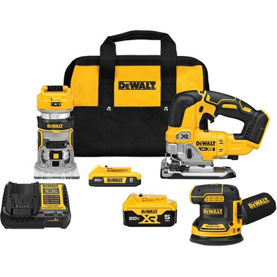 #ad DEWALT 20V MAX XR 3 Tool Woodworking 5.0Ah Combo Kit $299.98