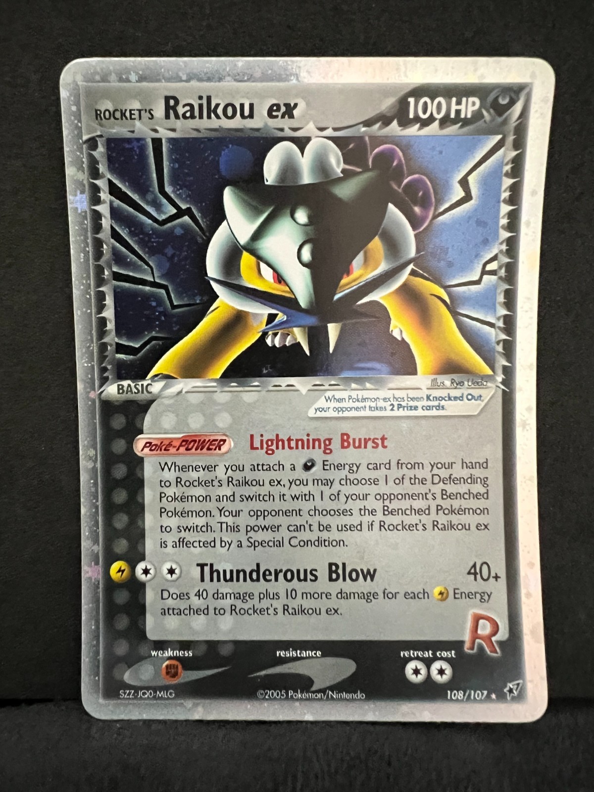 Rocket's Raikou ex 108/107 Deoxys Holo Pokémon - Secret Rare- Never Played- NM+