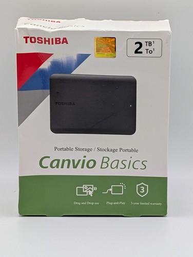 Toshiba Canvio Basics 2TB Portable Hard Drive USB 3.0 Black HDTB520XK3AA 1 Drive
