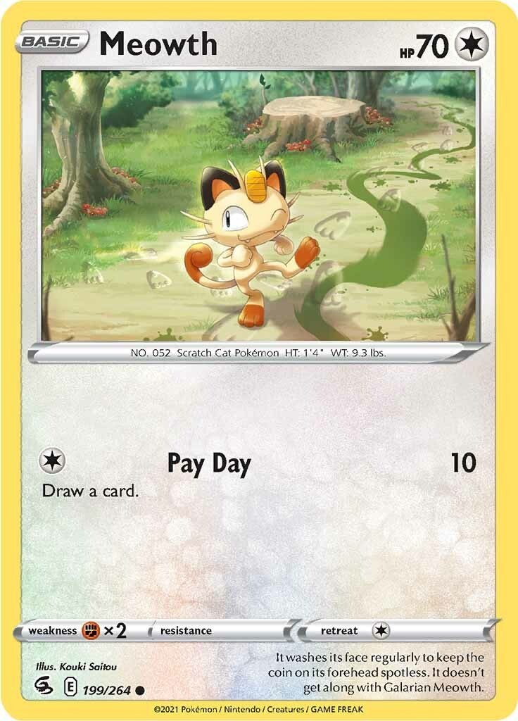 Pokemon - Meowth - [SWSH08 - 199/264 Near Mint]