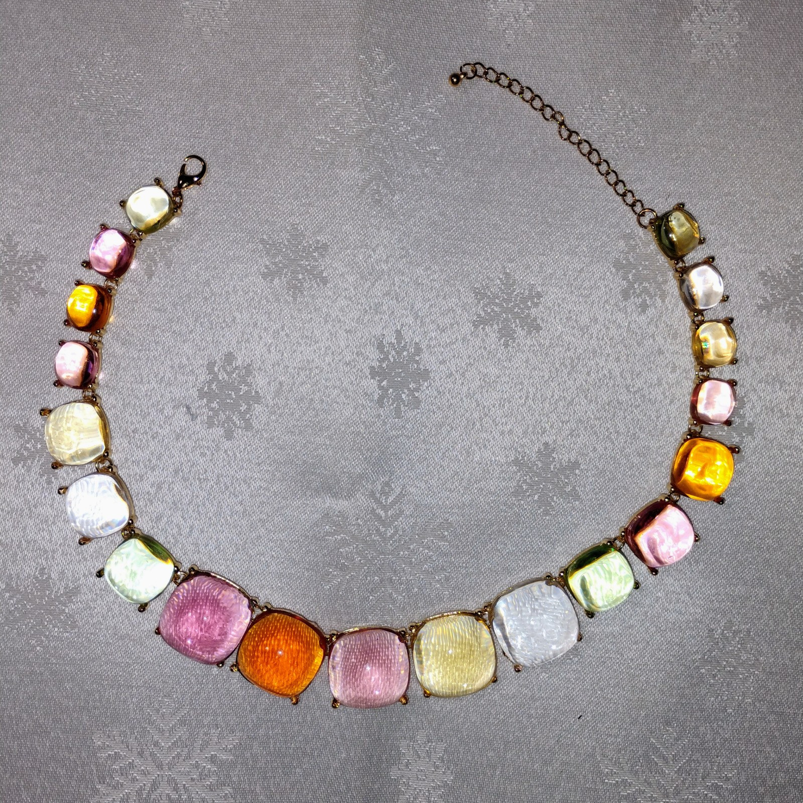 CHUNKY PASTEL TRANSPARENT STATEMENT NECKLACE - image 1