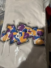 A BATHING APE NWT T-shirt Mens Large Short Sleeve With 5 On Side White