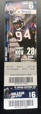 FOOTBALL FULL TICKET! 11/28/10 TITANS/TEXANS
