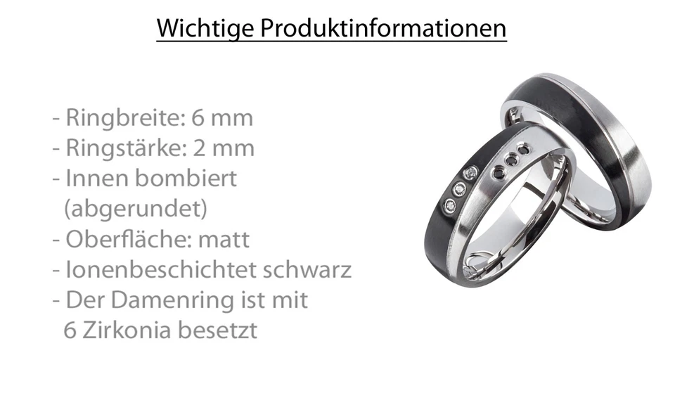 Verlobungsringe Trauringe Freundschaftsringe Eheringe Partnerringe Edelstahl Neu - Bild 3 von 4