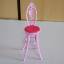 3x Barbie Stühle Pink Bistro Barhocker Mattel Puppenmöbel Zubehör Vintage 18cm
