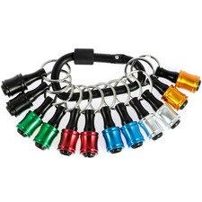 12pc Portable Bit holder Key chain, 1/4 inch Hex Shank Screwdriver Bit Clip f...
