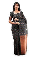 Women's Kanjivaram Soft Semi Silk Banarasi Sarees With Blouse Piece